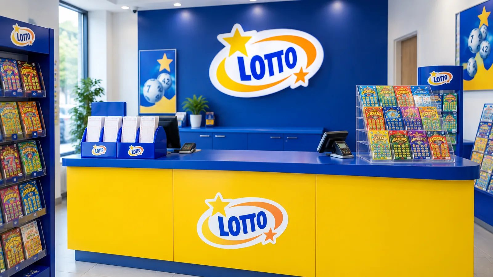 Lada w kiosku z kuponami i długopisem